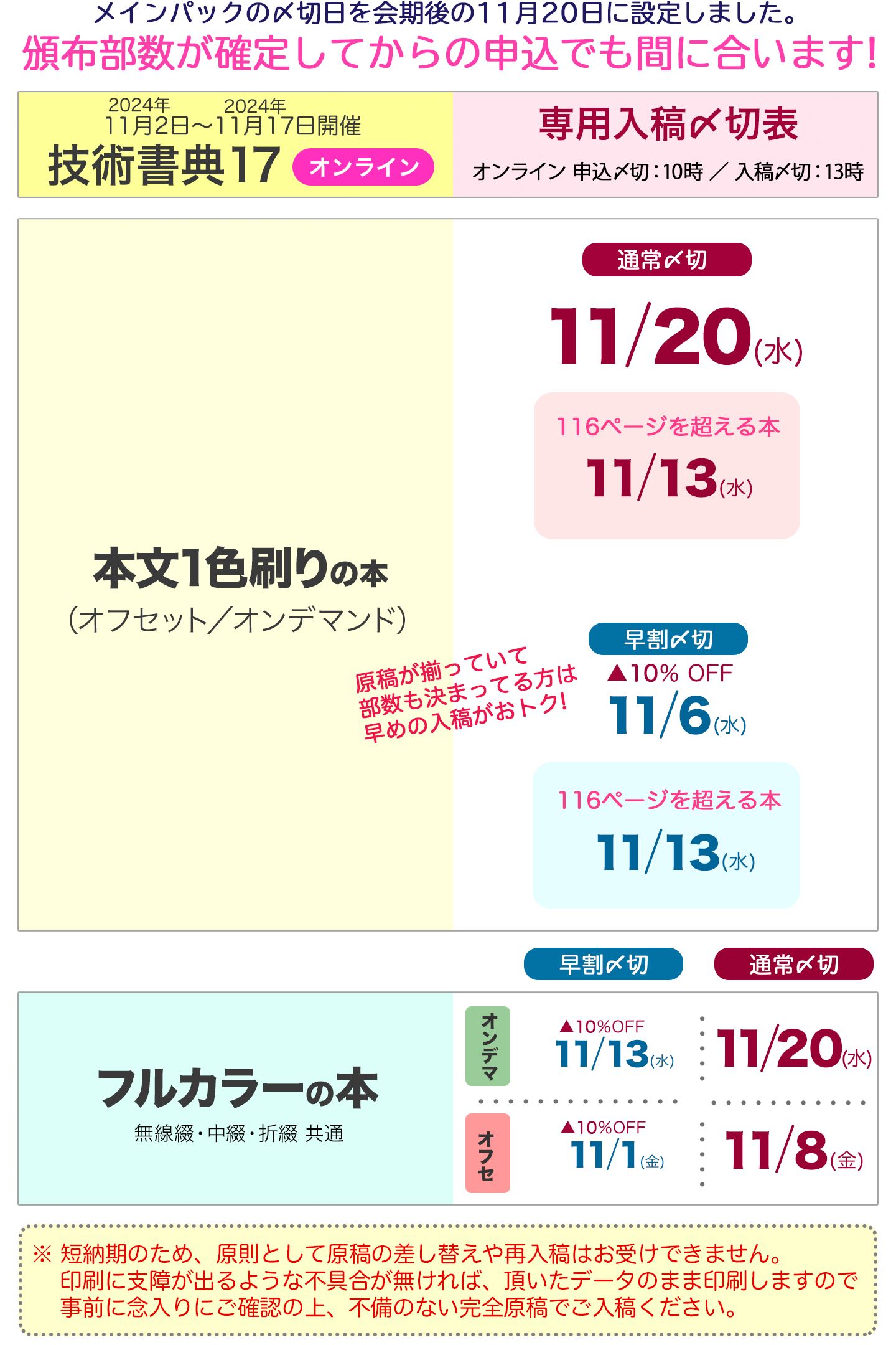 技術書典17オンライン専用〆切